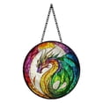 thumbnail image 2 of Colorful Bear Stained Glass Suncatcher - 7.8x7.8 Inch Printed Sun Catcher Window Hanging, Rainbow Maker & Wall Art for Indoor Outdoor Decor, Gift for Women, Friends, Garden, 2 of 4