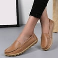 thumbnail image 4 of KaLI_store Non Slip Shoes for Women Women's Comfortable Shoes Loafer Casual Leather Natural Driving Fashion Flats Breathable Nurse Walking Ladies Slip On Shoes,Brown, 4 of 5