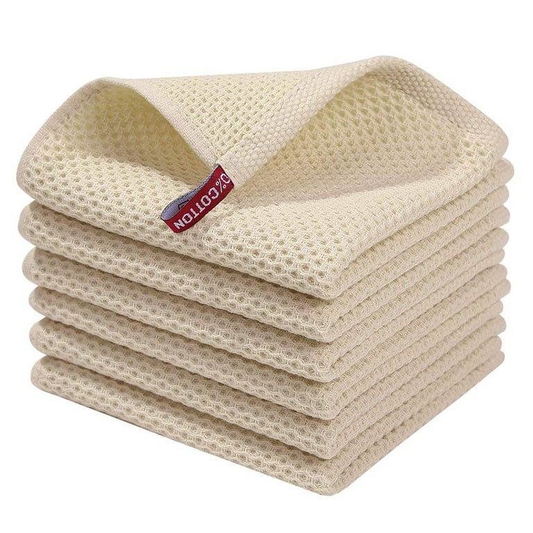 Cotton Dish Cloths Dish Rags, Waffle Weave Kitchen Dish Towels, Soft Dish  Cloths for Washing Dishes, Absorbent Kitchen Hand Towel Washcloths,  12inchx12inch 6 Pack 