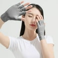 thumbnail image 7 of dianhelloya 1 Pair Nail Art Gloves Effective Blocking Finger Half Fingers Breathable Cooling Anti UV Thin Gloves Purple, 7 of 7