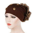 thumbnail image 2 of Ludlz Women Muslim Solid Flowers Cancer Chemo Hat Turban Headbands Hair Loss Wrap Cap, 2 of 6
