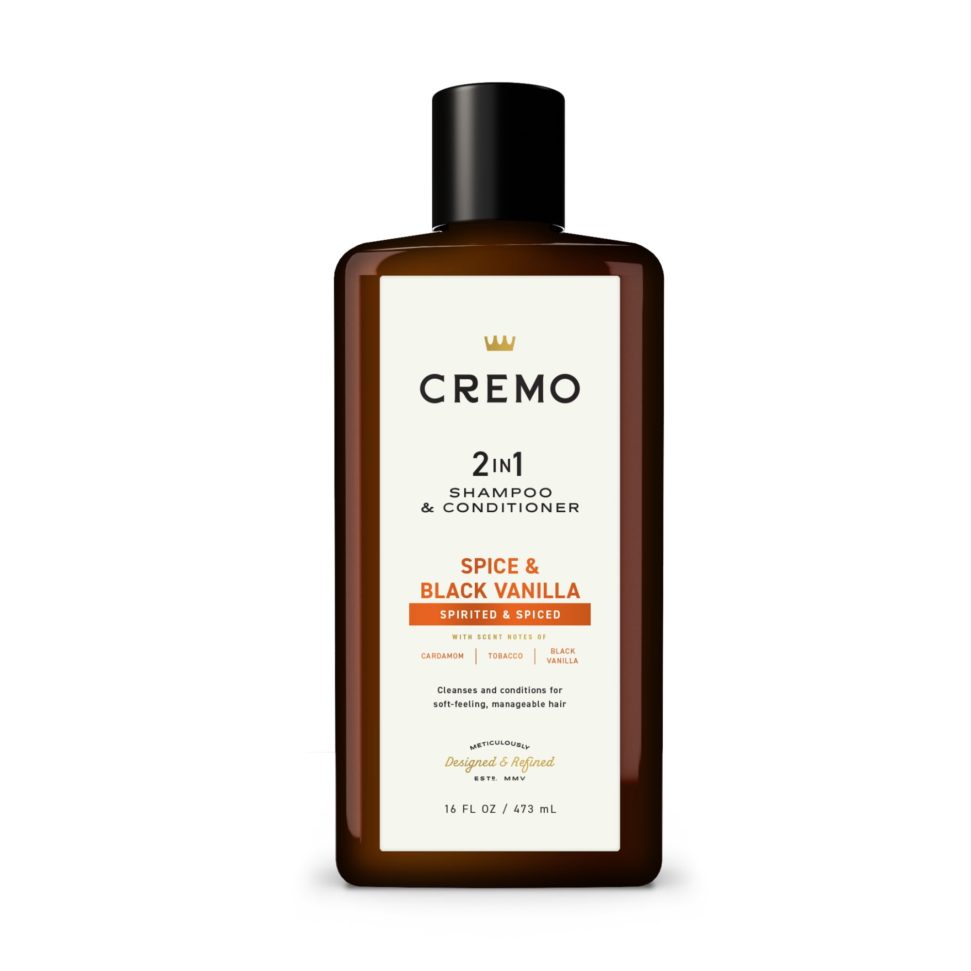 Cremo 2-in-1 Men's Shampoo & Conditioner, Spice & Black Vanilla