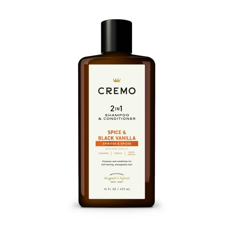 Cremo 2-in-1 Men's Shampoo & Conditioner, Spice & Black Vanilla