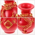 thumbnail image 4 of Vase Résine Rouge 1Pcs 4.3x4.3x6.3in, 4 of 6