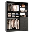 thumbnail image 5 of Homieasy 57.3'' W 2-Piece Closet Organizer System with Drawers and Hanging Rods, Black, 5 of 7