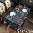 thumbnail image 2 of Dark Blue Christmas Pattern Rectangle Tablecloth 60"x102",Waterproof Polyester Rectangle Table Cloth, Wipeable Spillproof Polyester Tablecloth for Dining, Camping, Indoor and Outdoor, 2 of 6