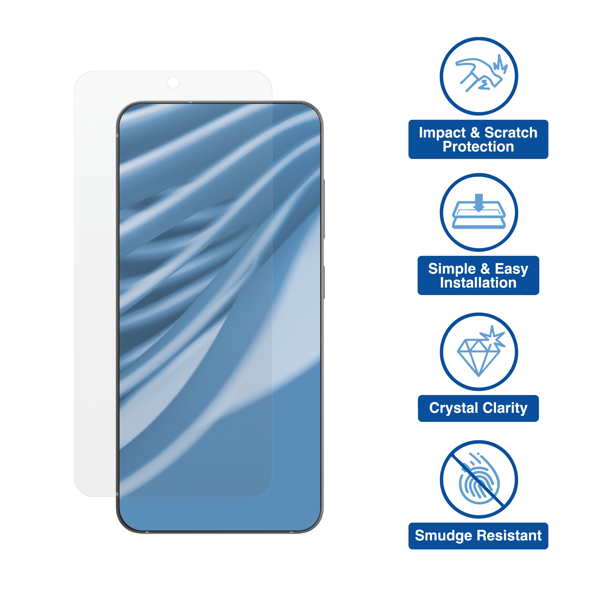 onn Glass Screen Protector for Samsung Galaxy S25 Plus and Samsung Galaxy S24 Plus with Easy Application Box
