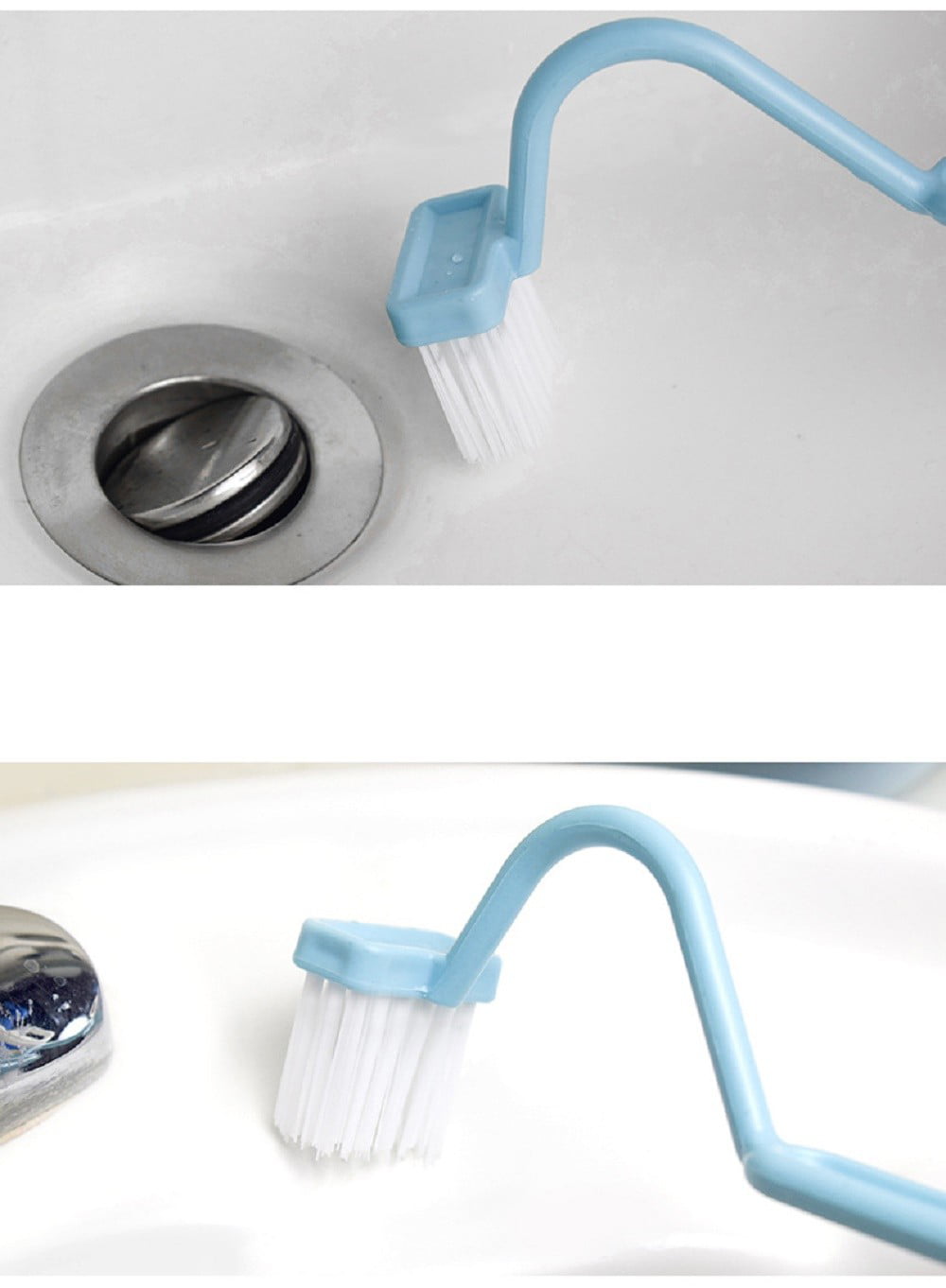 S Type Curved Plastic Toilet Cleaning Brush Corner Handle Cleaner F3G2 Rim P5N3 