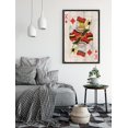 thumbnail image 2 of PixonSign Framed Canvas Print Wall Art King in Deck of Cards Pop Culture Toys Wood Panels Modern Art Modern Fun Multicolor Warm for Living Room, Bedroom, Office - 16"x24" Black, 2 of 5