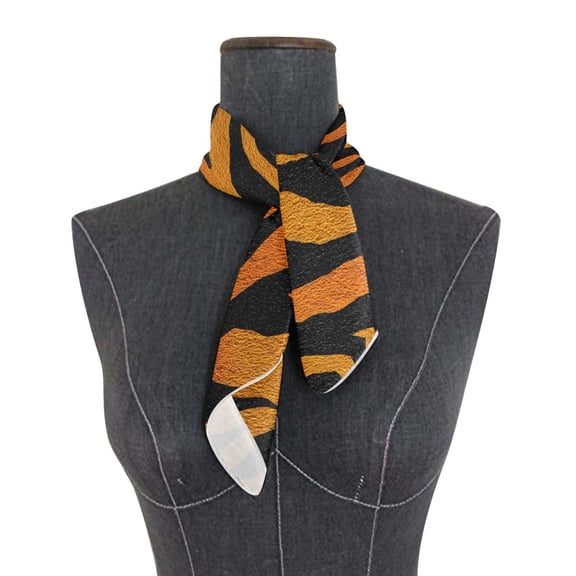 Square Scarf 24x24 Inch Bright Amber Tiger Stripes Silky Satin Sun Protection Neck Scarf for Women Multi-Purpose Head Wrap Bandana for Hair Bag Decoration
