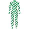 thumbnail image 2 of Miutii Boys Girls Long Sleeve Striped Dance Unitard Gymnastic Jumpsuit Christmas Candy Cane Santa Claus Outfit Green 12, 2 of 7