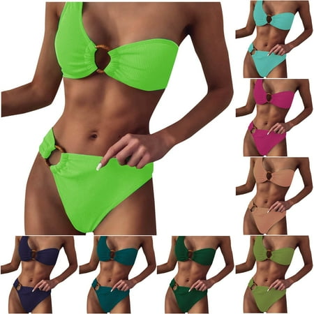 Discount Bonanza  Women Solid-Color Split Body Sexy Backless Bikini Swimsuit Set  Stretchy Mesh Fabric  Comfortable Underwire Bra  Low Rise Design  For Beach Pool Party  Stylish and Versatile