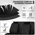 thumbnail image 4 of Car Seat Cover, Front & Split Rear Bench for Car, Breathable Embossed Design Automotive Interior Accessories, Airbags Compatible, Quick Setup Anti Slip Universal Fit Seat Covers for Car, SUV(Black), 4 of 14