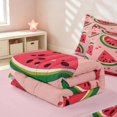 thumbnail image 5 of Erosebridal Tropical Watermelon Zipper Full Size Comforter Sets with Fitted Sheet and 2 Pillowcases, Summer Fruit Zipper Bedding Set, Pink Reversible, 5 of 7