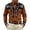 k9420-Brown6, variant on LIIPEE Men Shirts Carnival Party Floral Printed Long Sleeve Lapel Casual Cowboy Shirt Male Classic Fit Button Down Fashion Tops Comfortable Breathable Soft Shirts,Beige,L