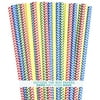 100 Primary Color Chevron Paper Straws