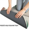 thumbnail image 3 of Green Boho Geometric and Plant Pattern Hot Yoga Mat Towel Non Slip for Hot Yoga - Quick-Drying Yoga Mat Cover with 4 Corner Pockets with Travel Bag - Hot Yoga Towel Non Slip 74"x26", 3 of 6