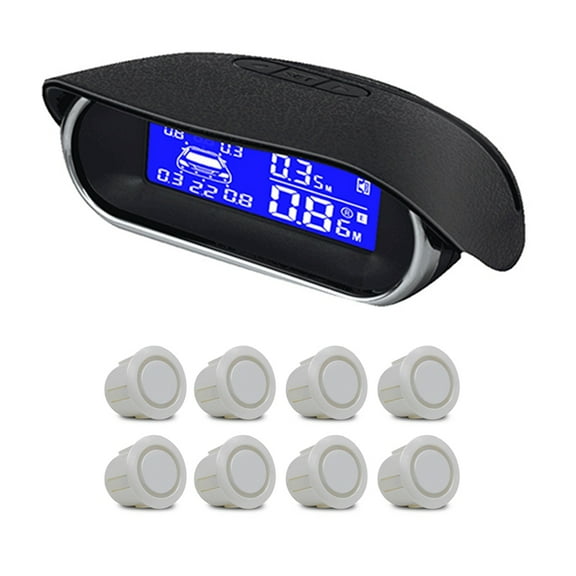 Car Parking Sensors 8 Weatherproof Rear Front View Reverse Backup Radar Kit System LCD Display Monitor B