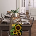 thumbnail image 4 of Table Runner Dresser Scarves 72 Inch Long, Blossom Sunflowers Butterfly Linen Dining Table Runners Farm Vintage Wood Plank Tabletop Scarf for Wedding Holiday Party Kitchen, 4 of 7