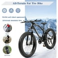 thumbnail image 2 of Marknig Fat Tire Mountain Bike with 26 inch Wheels, 21 Speed Bicycle with High Carbon Steel Frame, Double Disc Brake and Front Suspension Anti-Slip for Adults, Black, 2 of 6