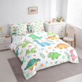 thumbnail image 2 of Homewish Cartoon Dino 7-Piece Twin Bedding,Cute Floral Bedding Comforter Set,White,Colorful Stars Reversible, 2 of 8