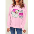 thumbnail image 5 of Casual Long Sleeve Graphic Sweatshirt for Christmas - Pink HO HO HO Design | [ZhiHiMeRi] | (US 16-18)XL, 5 of 6
