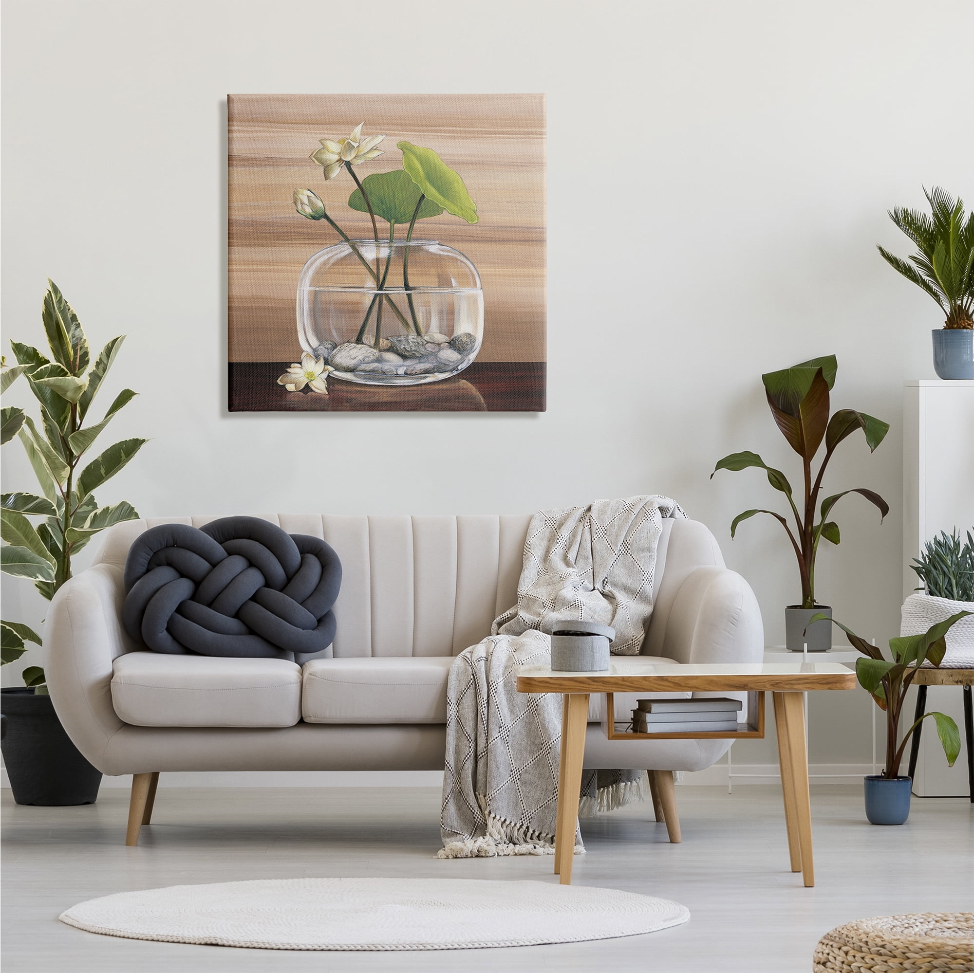 Stupell Industries White Water Lilies and Lilypad In Vase Still-Life, 30 x 30, Designed by Yuki Ross