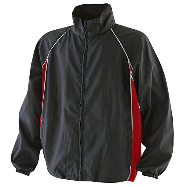 Finden & Hales - Chaqueta entrenamiento deporte semi-impermeable Modelo Piped hombre caballero (Blanco/Rojo/Blanco)