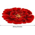 thumbnail image 2 of Floral Area Rugs Peony Flower Shape Area Rugs Non-Slip Rugs Floral Shaggy Carpet Bath Mat for Bedroom Living Room, Red, 2'x2', 2 of 7