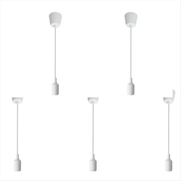 Portalámparas Colgante E27 de Silicona para Comedor. Base para Lámpara Colgante de Techo LED para Cocina y Comedor.
