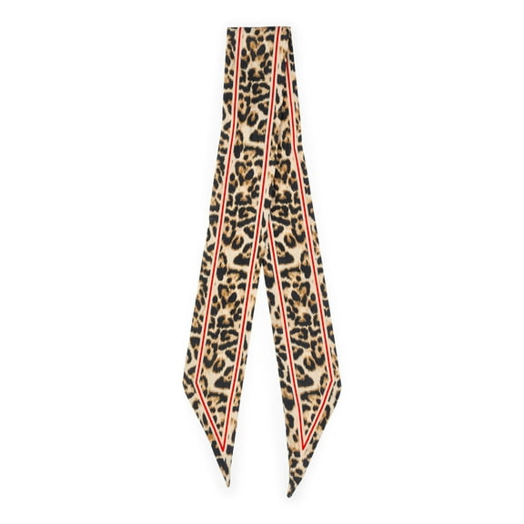 No Boundaries Women's Leopard Print Skinny Handbag Scarf
