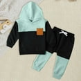 thumbnail image 2 of Xudanell Baby Winter Clothes Boys Thermal Color Blocked Baby Boy Outfits Oversized Hoodie Baggy Sweatpants Warm Outfit, 2 of 4