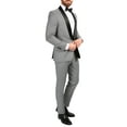 thumbnail image 2 of Ferrecci Men's Hilton Skinny Slim Fit Houndstooth Shawl Lapel 2pc Tuxedo, 2 of 5
