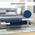 thumbnail image 4 of HOMCOM Banc de Bout de Lit, Banc de Chambre Rembourré avec Rangement Bleu Foncé, 4 of 10