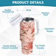 thumbnail image 4 of 40 oz Insulated Stainless Steel Tumbler Double Wall Stainless Steel Tumbler with 2-Way Drinking Pink Flowers, 4 of 9