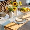 thumbnail image 4 of Modern Abstract Round 13 Inch Placemats Set of 4, Blue Brown Color Blocks HeatResistant Non Slip Place Mats for Dining Table, Wipeable Braided Kitchen Table Mats for Housewarming, 4 of 9
