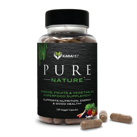 Kara-MD Pure Nature Whole Food Supplement | Greens, Fruits & Veggies Blend with Vitamins, Fiber & Antioxidants | Supports Energy Levels & Digestive Health | Non-GMO, Gluten-Free, Vegan (30 Servings)