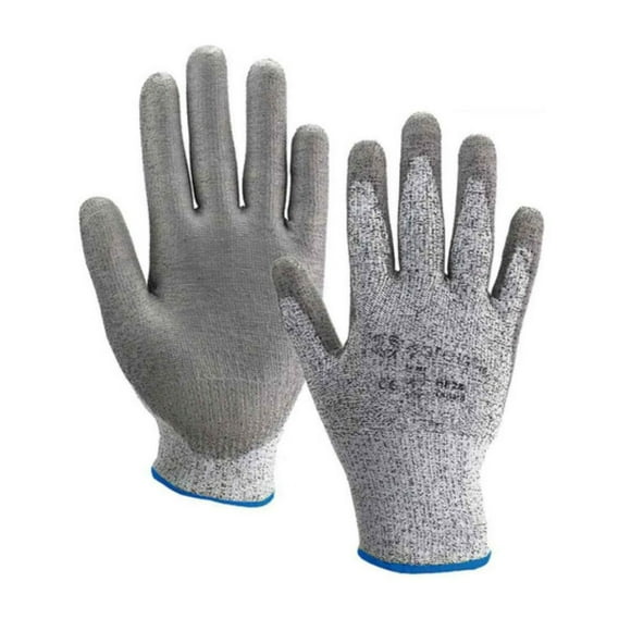 12pz Guantes HPPE Alyger Pares Anticorte Recubierto DE PU Talla Chica Nivel 5 Uso Rudo Recubiertos Rugoso