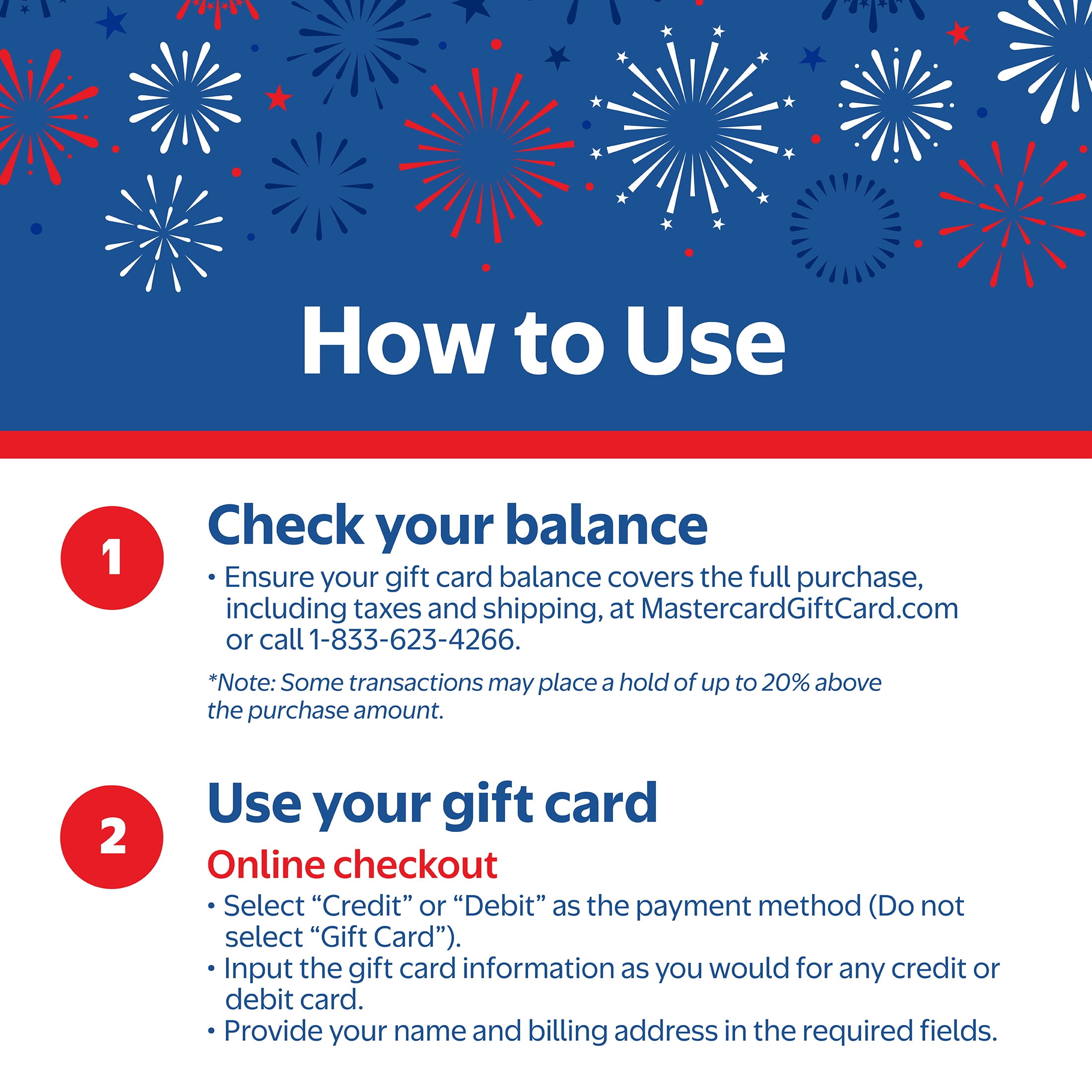 Mastercard® $20-$500 eGift Card Patriotic Stars (Plus $6.84 Purchase Fee) [Email Delivery]