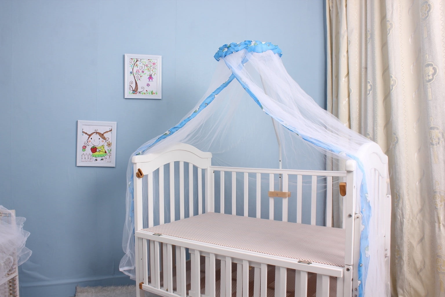 Baby Bed Mosquito Mesh Dome Curtain Net for Toddler Crib Beding Cot Canopy Cover 