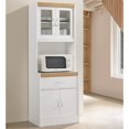 thumbnail image 2 of Pemberly Row Armoire de Cuisine en Porcelaine Haute de 24 Pouces de Large avec Rangement pour Micro-Ondes, Blanc, 2 of 5