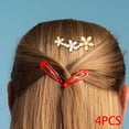 thumbnail image 2 of 4Pcs Enamel Flower Hair Clips Bead Decorative Headwear Hair Jewelry Hair Pins for Daily, 2 of 5