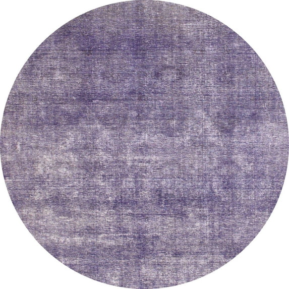 Ahgly Company Indoor Round Abstract Purple Abstract Area Rugs, 8' Round