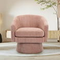 thumbnail image 3 of Twister.CK Swivel Barrel Chair, Modern 360° Rotation Single Sofa Lounge Armchair Accent Chair, for Living Room Bedroom Office, Pink, 3 of 8