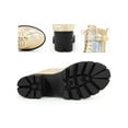 thumbnail image 2 of Perphy Round Toe Platform Chunky Heel Combat Boots for Women Gold (Size 8.5), 2 of 6