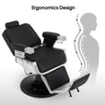 thumbnail image 6 of BarberPub Vintage Hydraulic Recline Barber Chair Salon Beauty Spa Styling Black 2008, 6 of 9