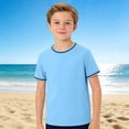 thumbnail image 2 of Boys T Shirts Short Sleeve Sky Blue Boys Tshirts Kids Athletic Shirts Kid Summer Clothing Little Boys Clothes 7-8 Years, 2 of 5