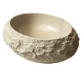 thumbnail image 3 of 18'' Irregular Oval Resin Vessel Sink - Stone Pattern Artistic Style Basin， Beige, 3 of 6