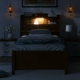 thumbnail image 4 of Harper & Bright Designs Twin Size Platform Bed Frame with Trundle and 3 Drawers, Wooden LED Platform Bed W/Hidden Storage Headboard & USB Port, Espresso, 4 of 18