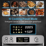 HYSapientia 26QT Air Fryer Oven With Rotisserie 1800W Toaster Oven Air Fryer Combo, 10 in 1 Convection Oven Countertop, Airfryer Toaster Oven, Mini Toaster Oven,Easy to clean